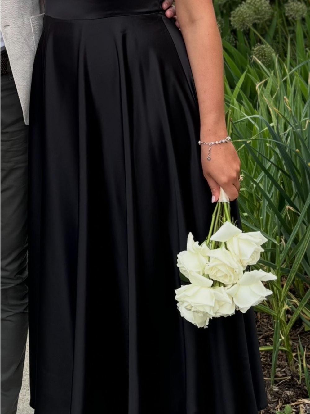 Reformation Black Satin Gracen Spaghetti-Strap Midi Dress - Picture 3 of 13